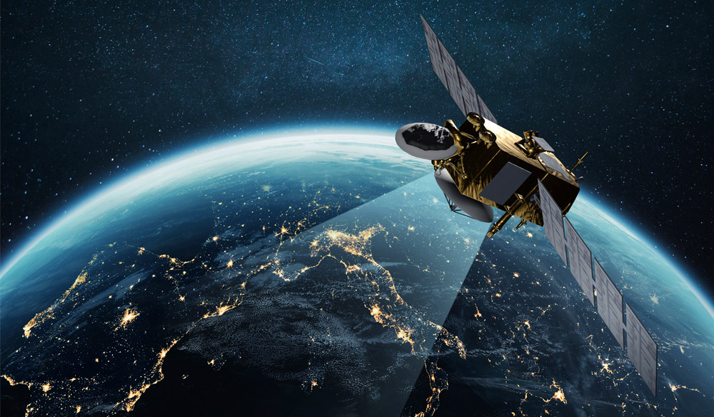 satellite over earth image